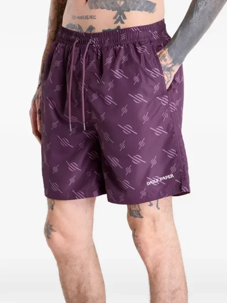 Slip de baie Daily Paper cu imagine violet