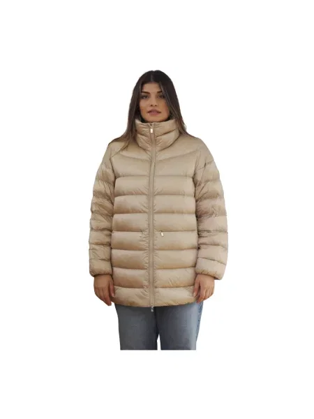 Kurtka puchowa Ciesse Piumini z wysokim kołnierzem beżowa