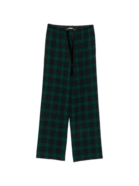 Pantaloni Forte_forte în carouri cu cordon verde