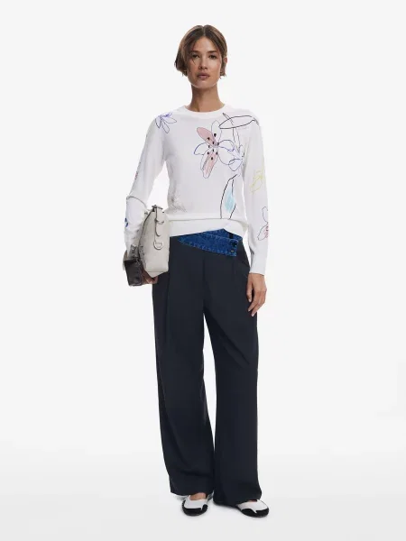 Desigual Pulover Arty alb