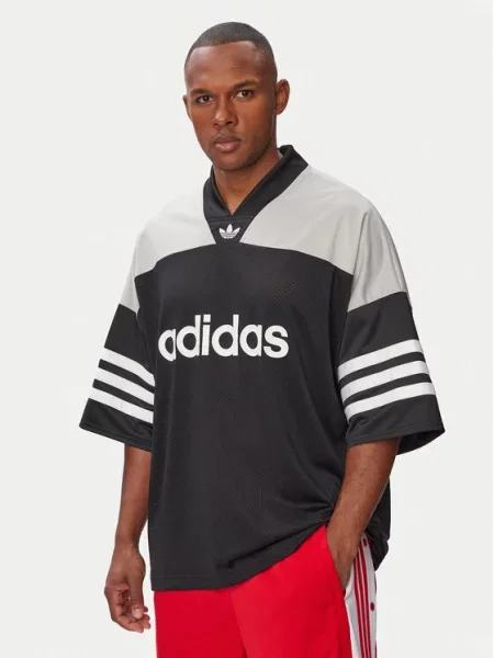 Adidas Majica Adicolor oversize Football Jersey Črna Oversize bela