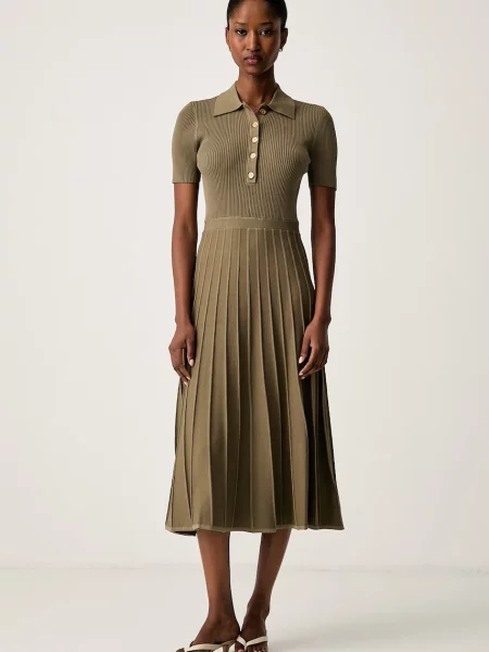 MICHAEL Michael Kors rochie evazată cu vâscoză verde