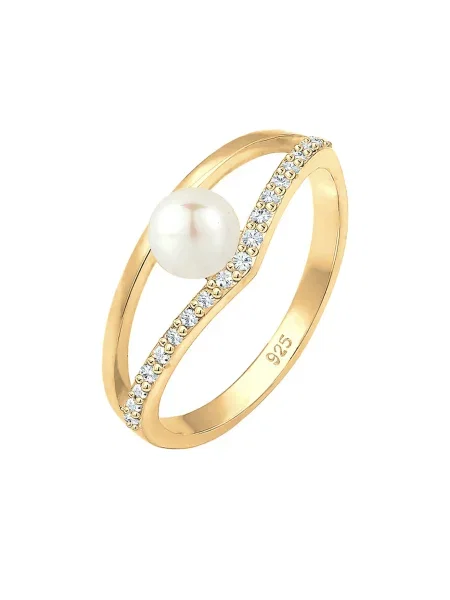 ELLI Prstan zlata / biserno bela