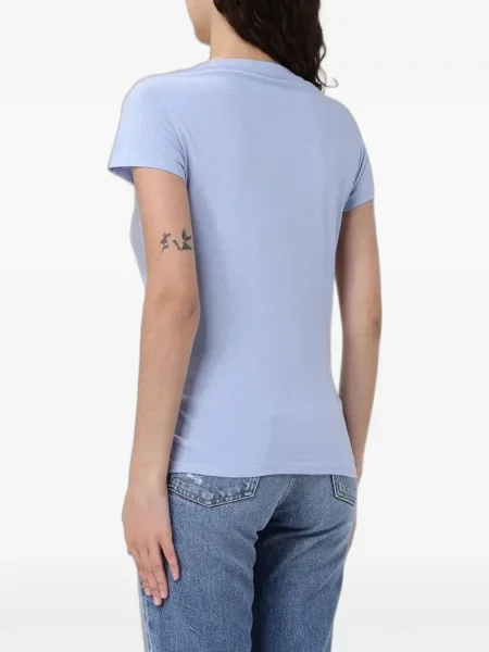 Tričko Armani Exchange s flitry modré