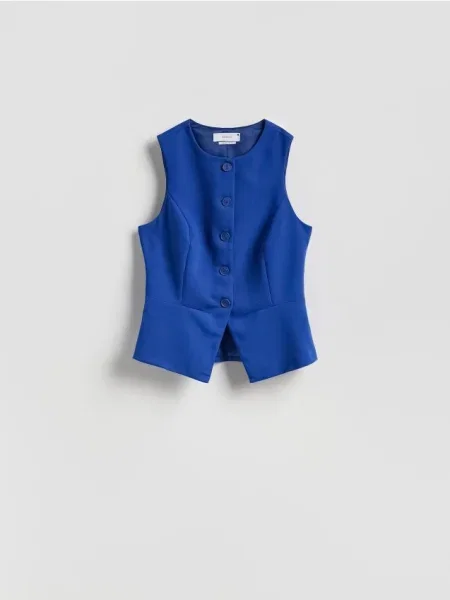 Reserved Vestă cu adaos de indigo