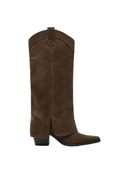 Bershka Cizme de cowboy maro