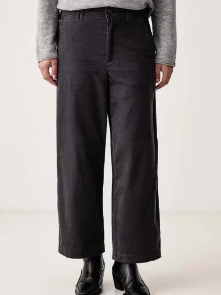 Marc O'Polo pantaloni pentru femei din catifea reiată gri