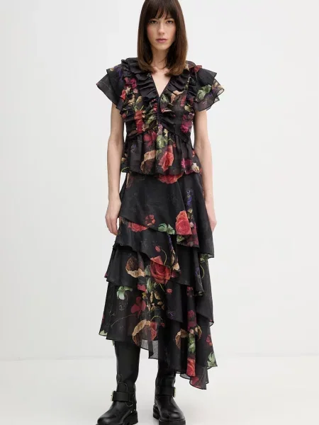 Блузка з додаванням льону AllSaints ALMA