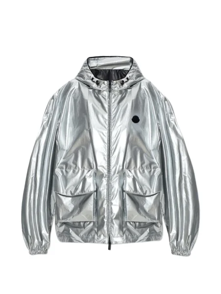 Geacă Moncler cu glugă argintiu