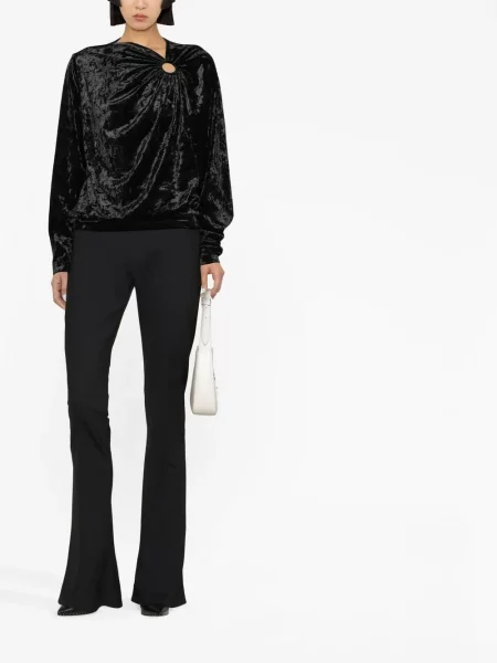 Ilgas palaidinė be rankovių Isabel Marant velvetinis juoda