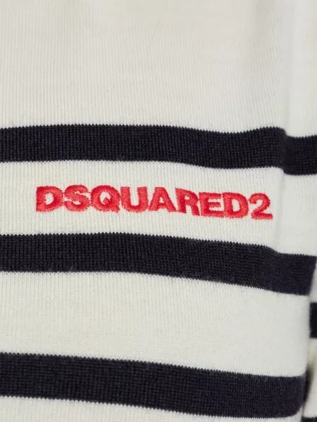 Tricou Dsquared2 cu broderie alb