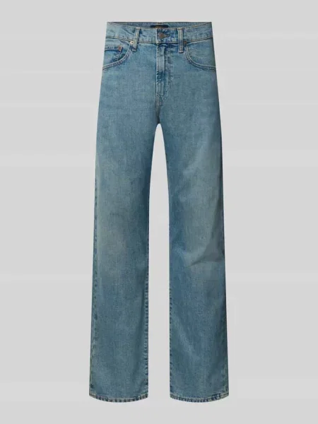 Jeansy o kroju straight fit z czystej bawełny model HAMPTON' Polo Ralph Lauren niebieskie