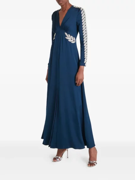 Rochie maxi Temperley London lungă de costum albastru
