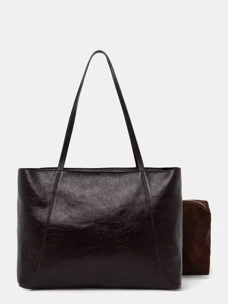 Answear.LAB geantă shopper pentru femei cu imitație de piele maro