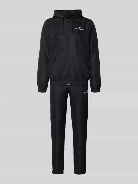 Dres o kroju regular fit z wyhaftowanym logo model Carson' Sergio Tacchini czarny