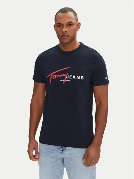 Тениска Tommy Jeans тъмносиньо