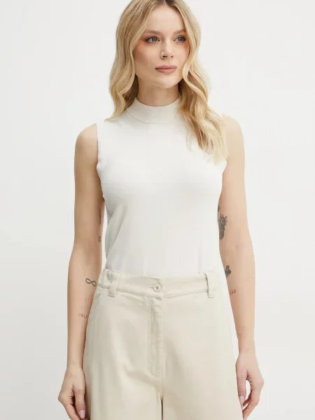 Елек Weekend Max Mara дамски от лека материя с ниско поло бежово