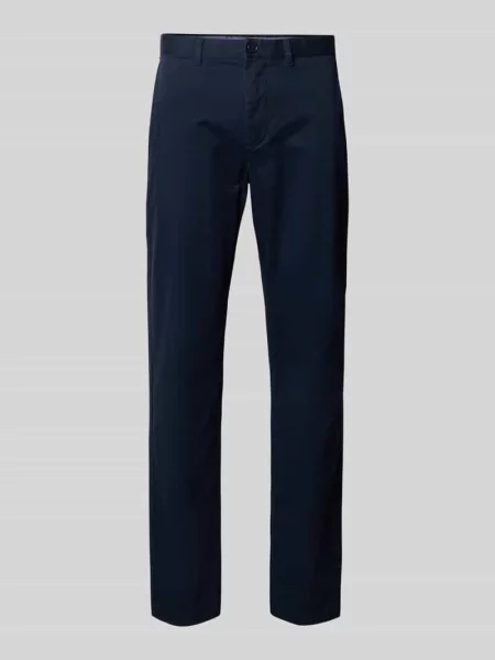 Spodnie o kroju relaxed fit z mieszanki bawełny Tommy Hilfiger granatowe