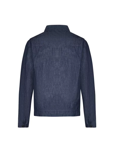 Kurtka jeansowa Low Brand klasyczna z kołnierzem niebieska