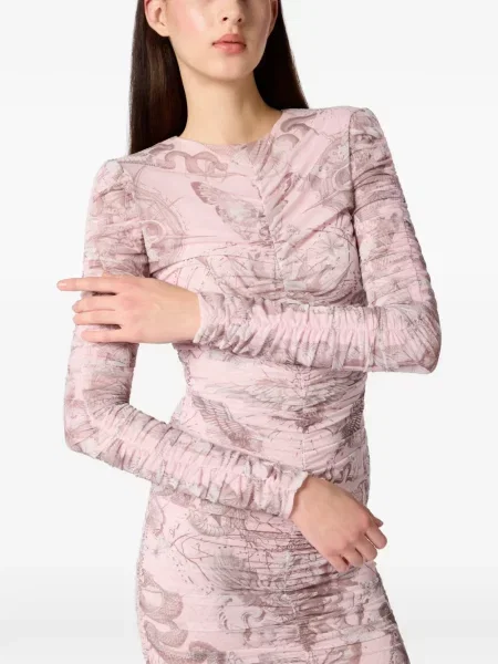 Rochie mini Philipp Plein drapată de costum roz
