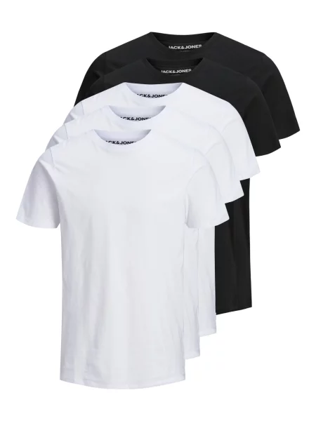 JACK & JONES Tricou Essentials negru alb