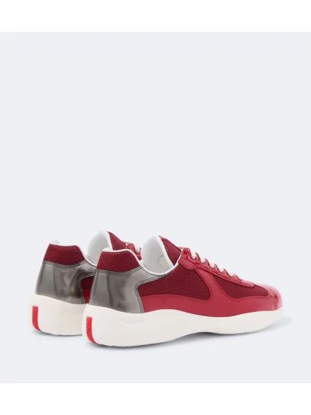 Sneakerși Prada din piele roșu