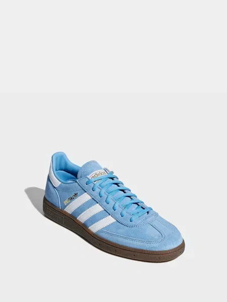 Кожаные кеды Adidas голубые