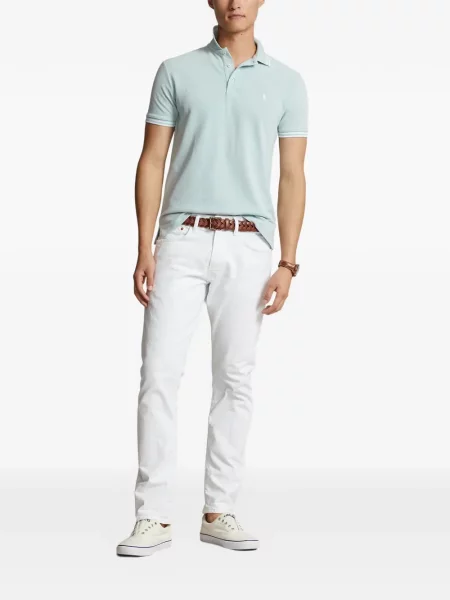 Tricou polo Polo Ralph Lauren cu glugă cu blană cu broderie roșu