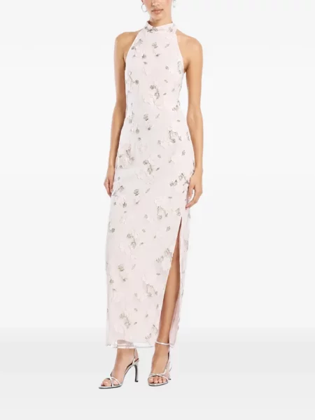 Rochie maxi Rotate Birger Christensen cu mărgele roz