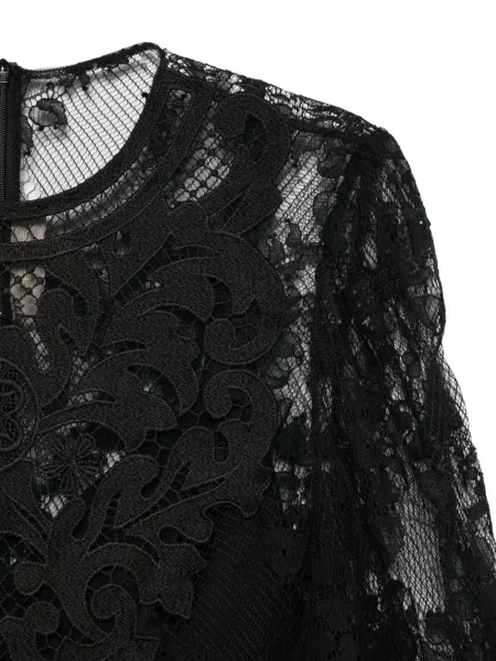 Φλοράλ μπλούζα Elie Saab με δαντέλα μαύρο