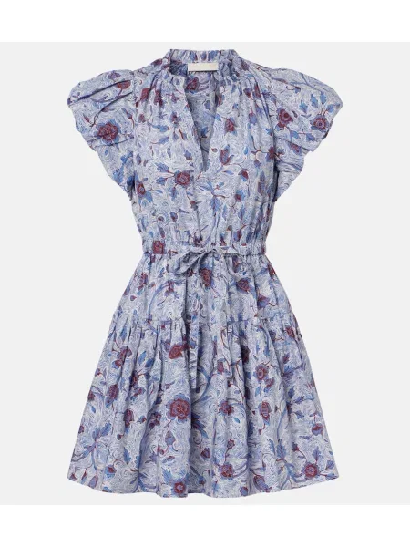 Rochie Ulla Johnson cu model floral albastru