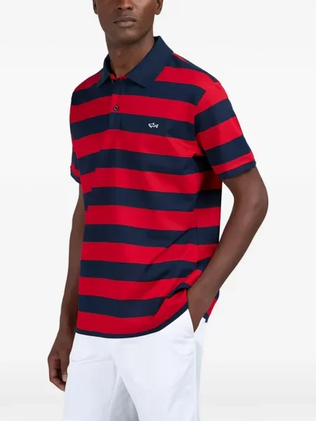 Ριγέ polo Paul & Shark κόκκινο