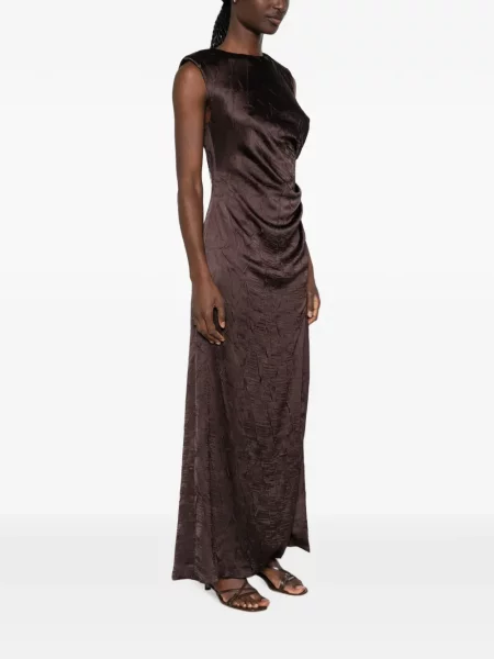 Rochie maxi Maje fără mâneci maro