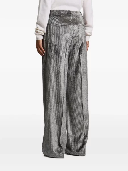 Pantaloni palazzo Peserico de catifea gri