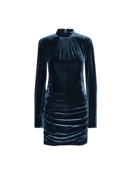 Rotate sukienka z dodatkiem jedwabiu mini dopasowana niebieski