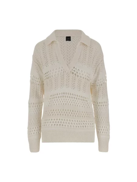 Sweter Pinko żakardowy biały