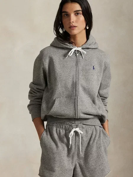Polo Ralph Lauren bluza z kapturem gładka szary