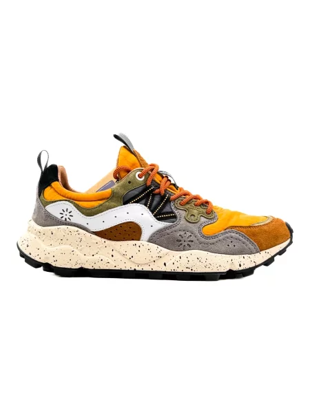 Sneakersy Flower Mountain zamszowe w kwiatki pomarańczowe