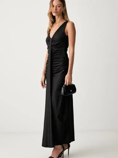 Fracomina rochie drapată negru