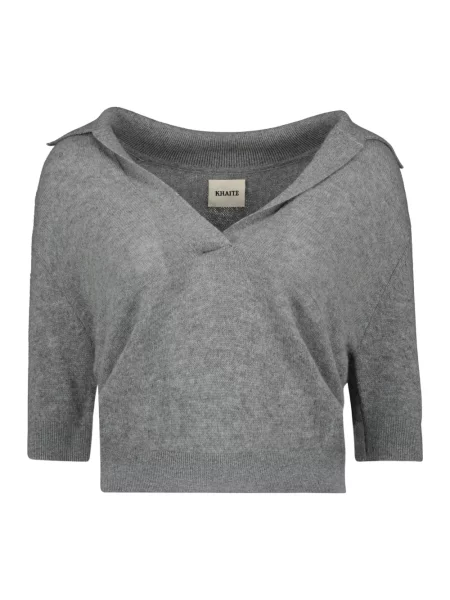 Sweter Khaite z dekoltem w serek szary