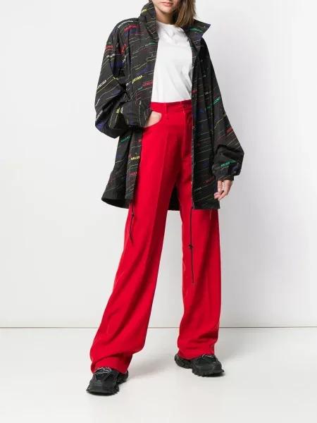 Pantaloni Balenciaga cu 5 buzunare roșu
