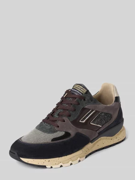 Sneakersy z mieszanki skóry model De Treener' Floris Van Bommel granatowe