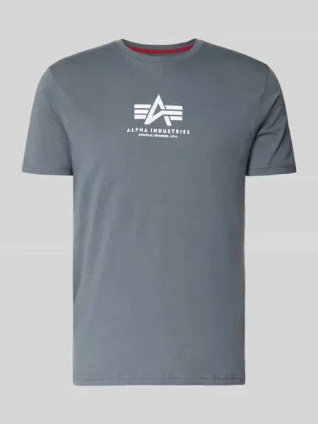T-shirt z logo i okrągłym dekoltem Alpha Industries