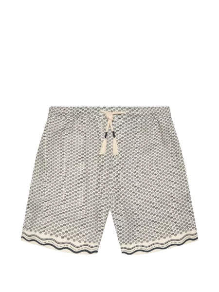 Pantaloni scurți Orlebar Brown de in cu imagine cu imprimeu geometric alb