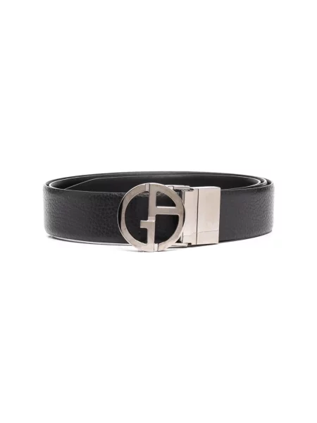 Pasek Giorgio Armani z logo czarny