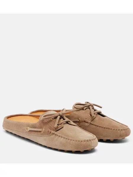 Hlačke slip Tod's iz semiša bež