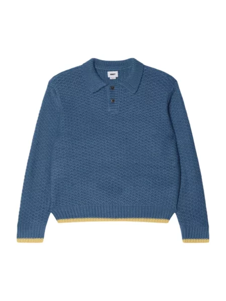 Dzianinowy sweter Obey niebieski