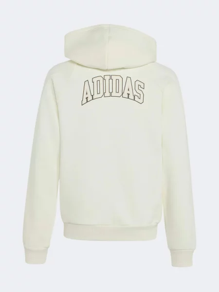 Adidas mikina na s kapucňou detská s bavlnou béžová