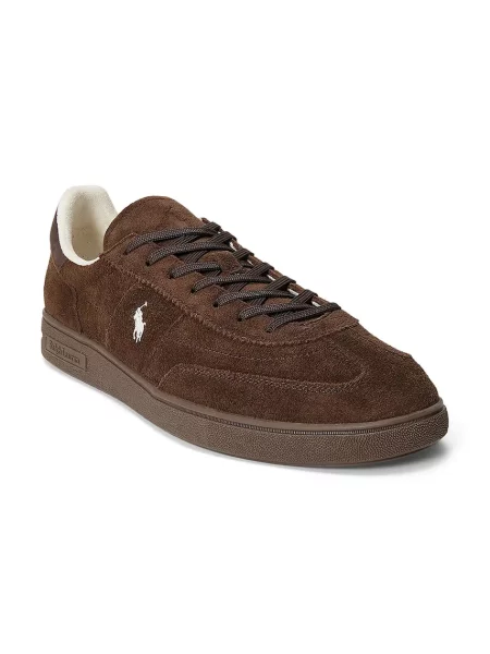 Sneakerși Polo Ralph Lauren din piele maro