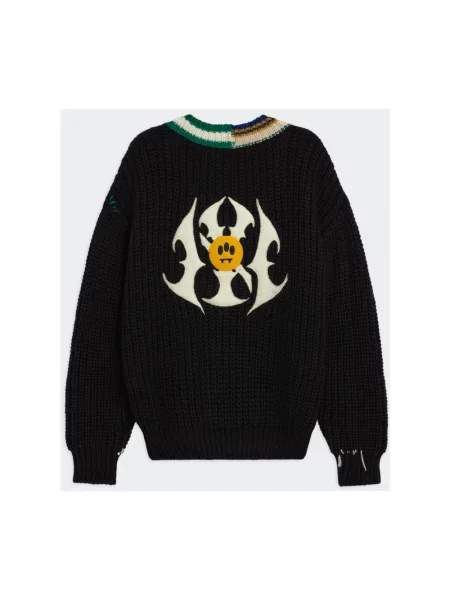 Sweter z dekoltem w serek Barrow czarny